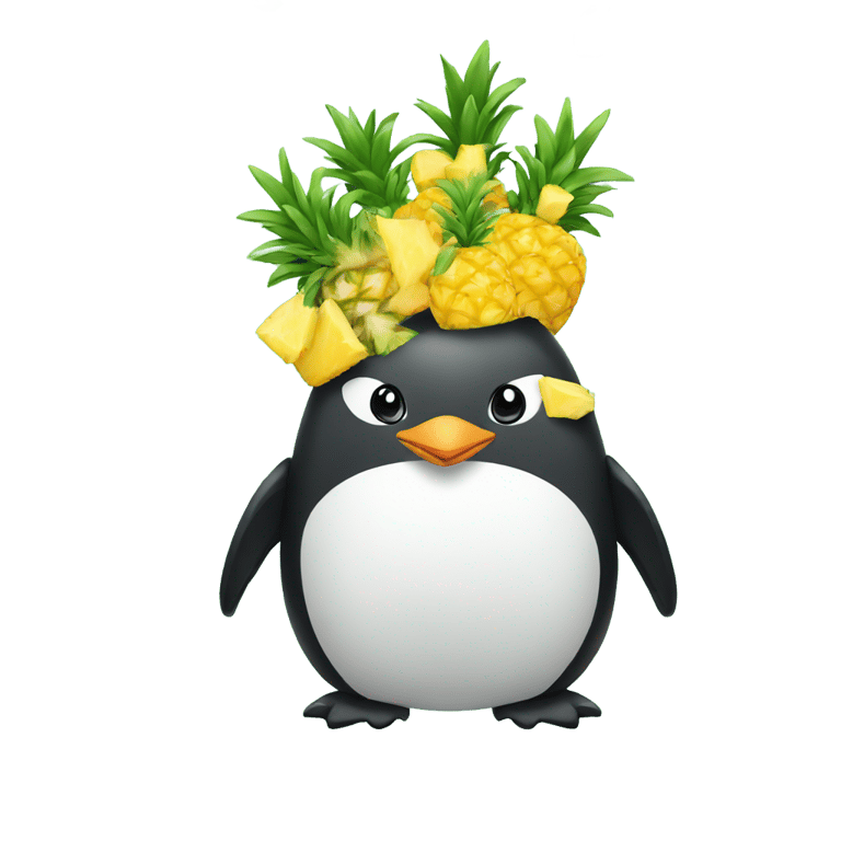 絵文字：ペンギン+パイナップル