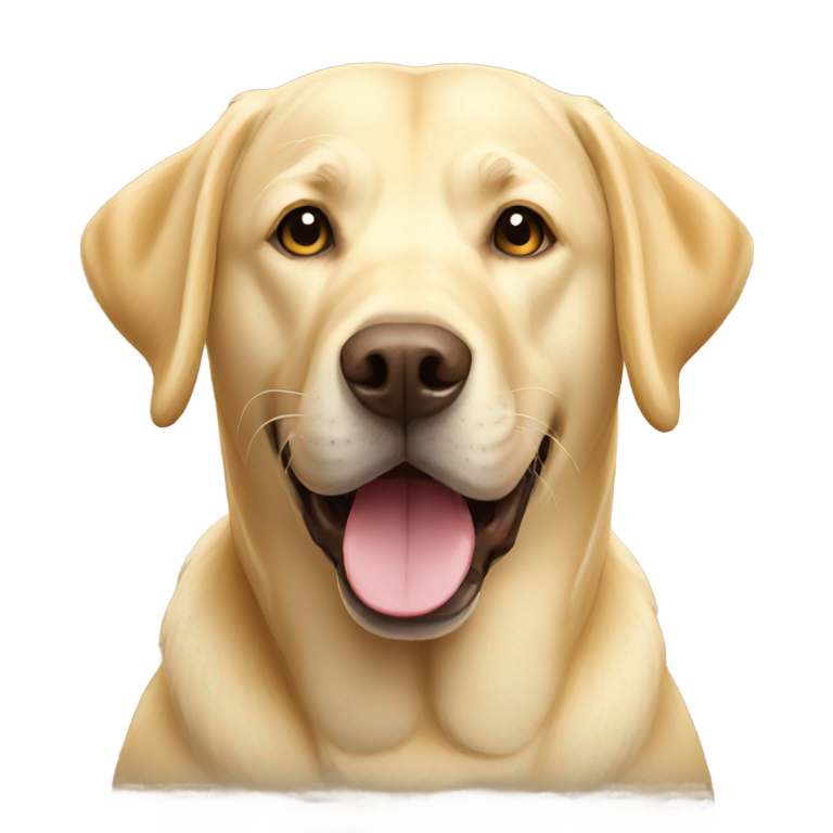 genmoji：一只快乐的黄色拉布拉多犬