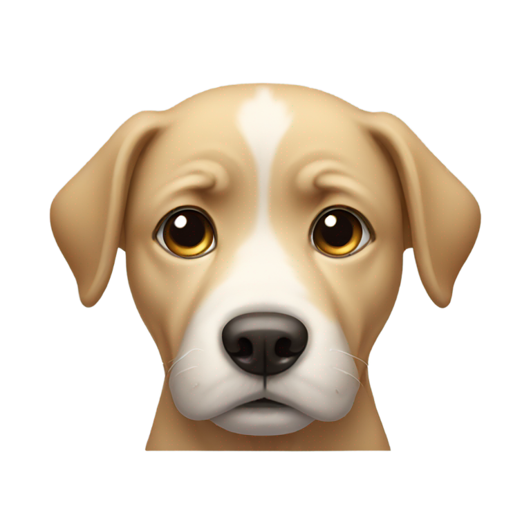 genmoji: Sad Dog with tears in its eyes