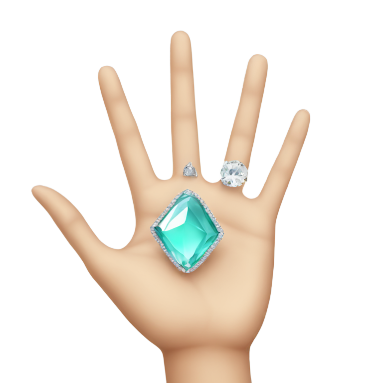 genmoji: a white woman hand with a gem