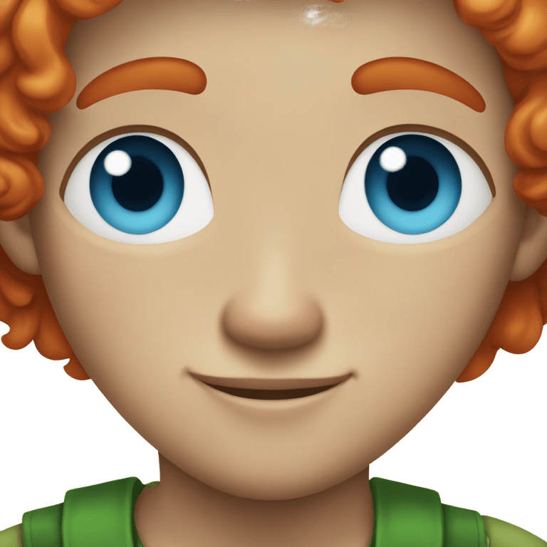 genmoji : Blue eye boy with short red hair and has Leprechaun clothes