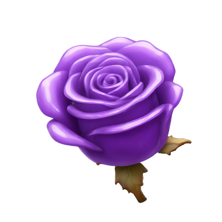 genmoji: Translucent Amethyst purple glass rose
