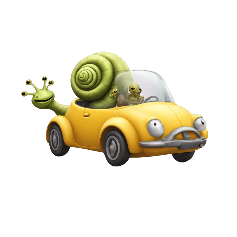 genmoji：蜗牛外星人开车
