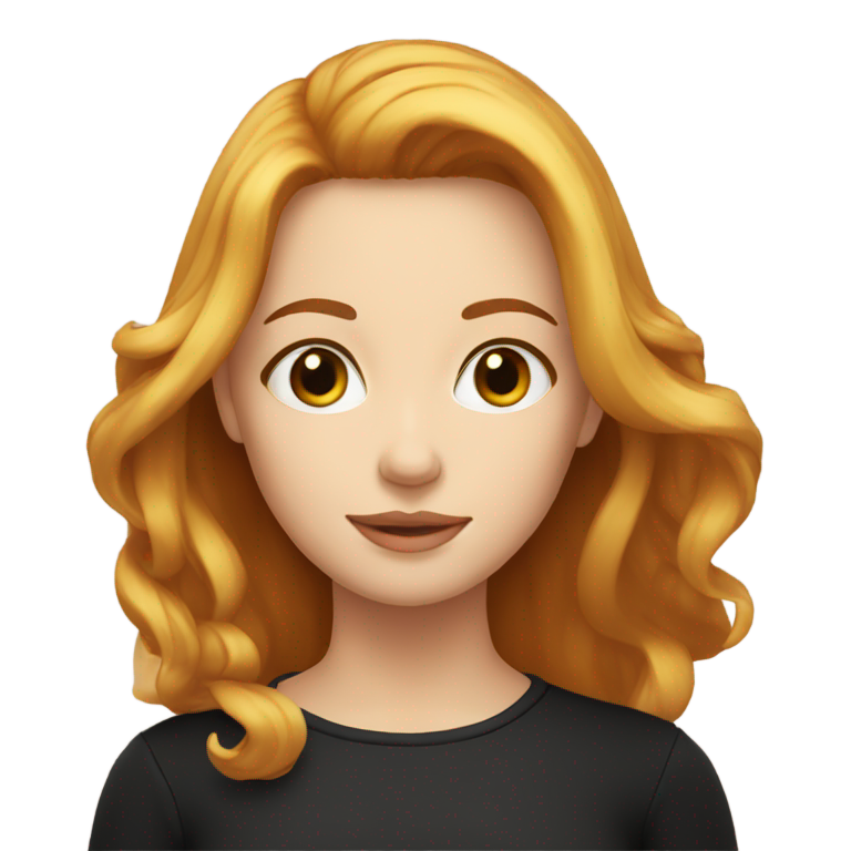 genmoji : Cheveux courts brun-roux blond, fille, manche longue noire