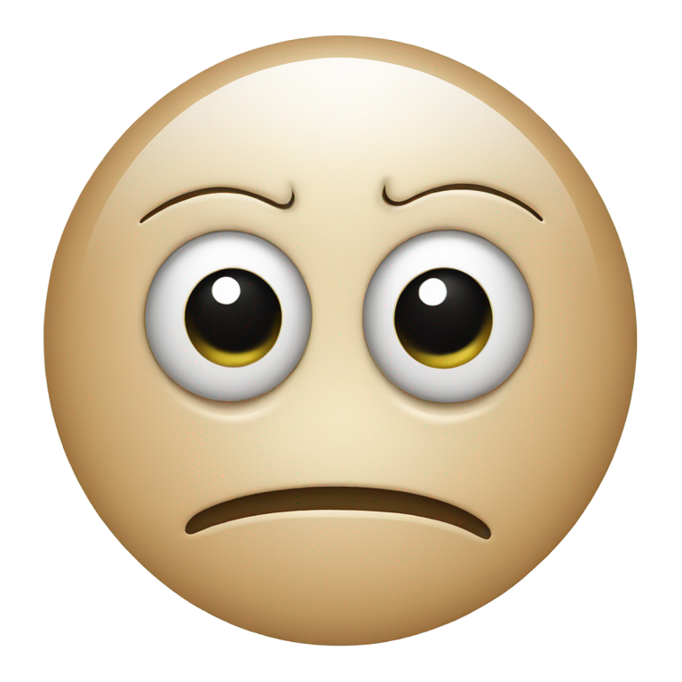 genmoji: circle head grimacing face with wide eyes, no nose or eyebrows, no eye color