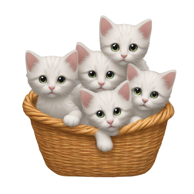 絵文字：子猫がいっぱいのバスケット