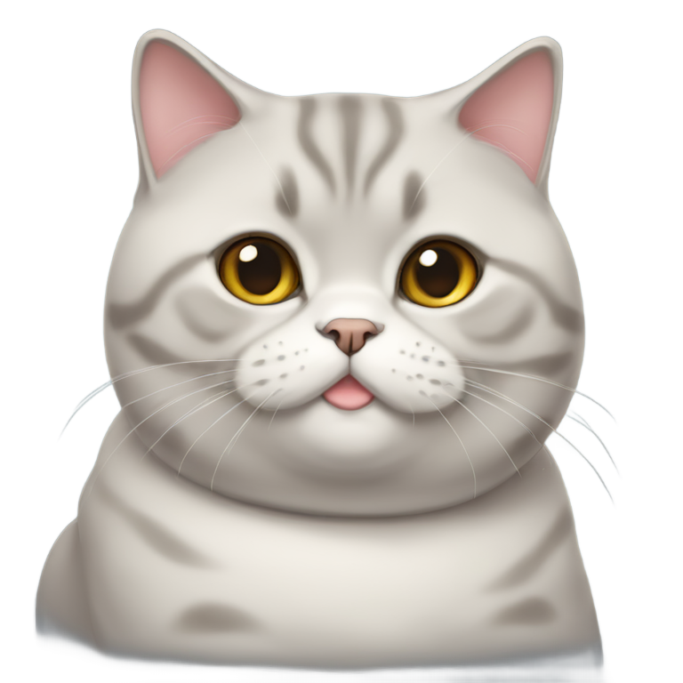 genmoji : Gros chat British Shorthair mignon
