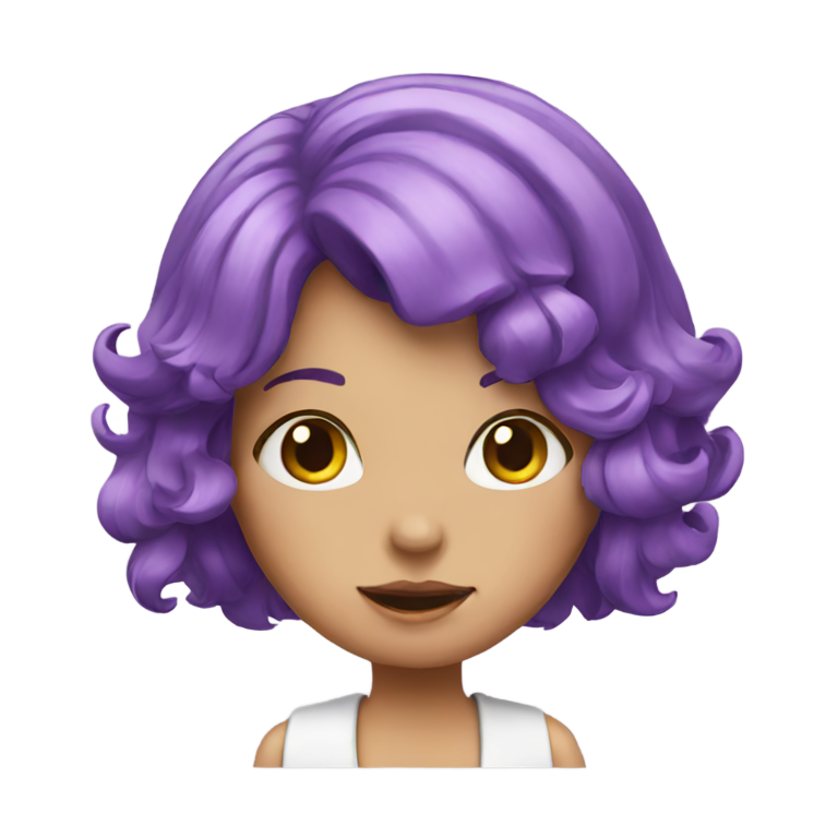 genmoji: purple haired girl with cigarette