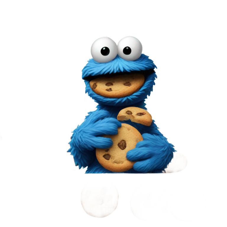 genmoji：饼干怪兽拿着饼干
