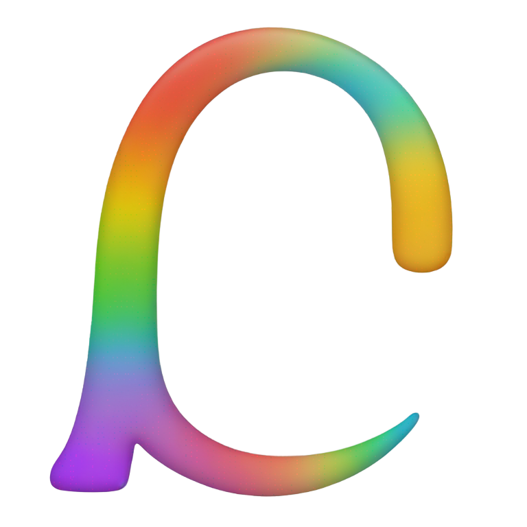 絵文字：小文字の「r」を虹で作った