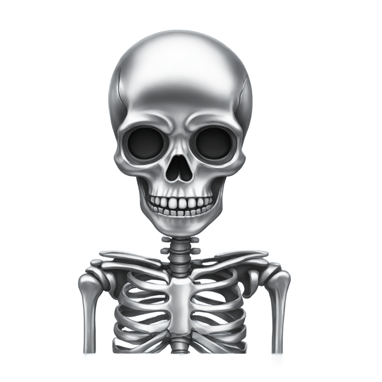 genmoji : Skeleton made out of chrome