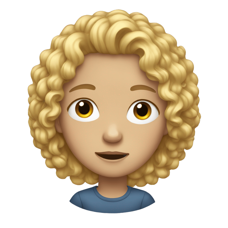 genmoji：年轻女孩，金色卷发，哭泣