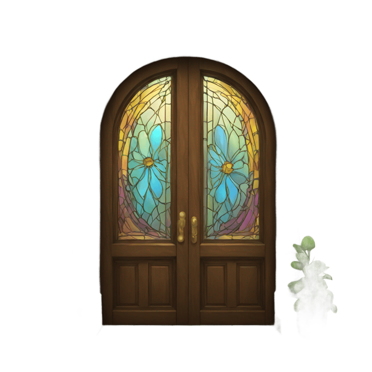 絵文字：door with stained glass