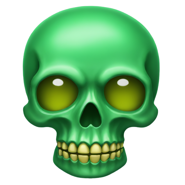 genmoji : Mer verte avec un crâne