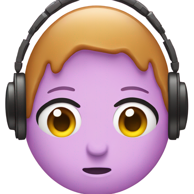 genmoji: unrealistic frowning donut with broken headphones