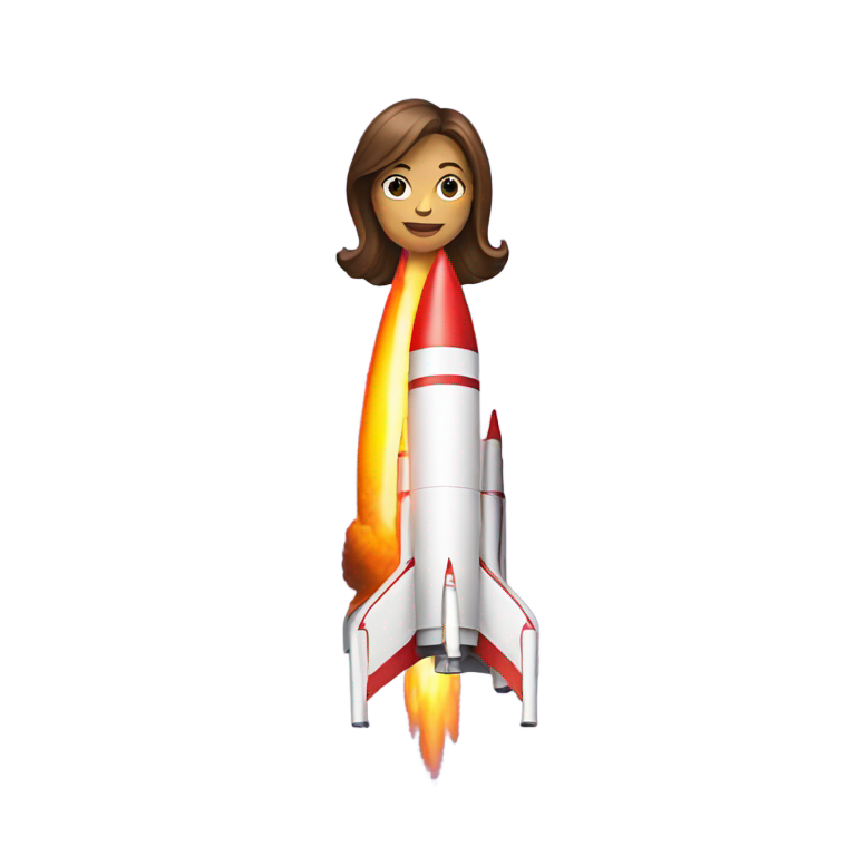 絵文字：ロケットに縛られた女性
