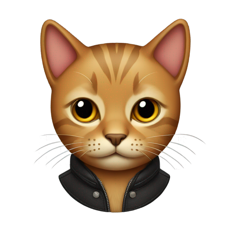 genmoji: Cat wearing leather