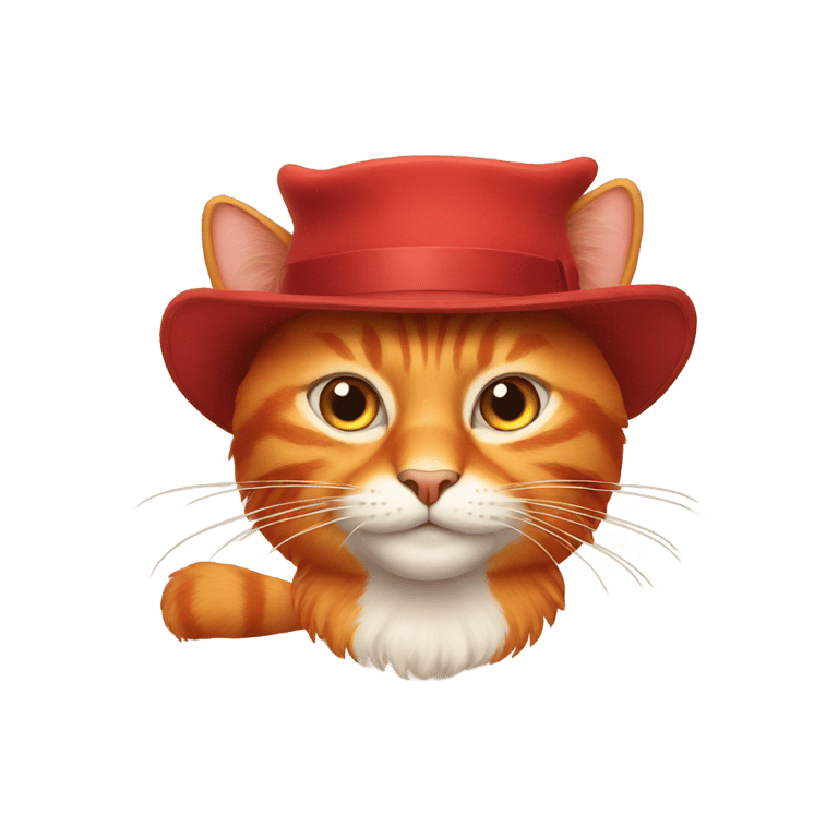 genmoji：一只戴着帽子的红猫