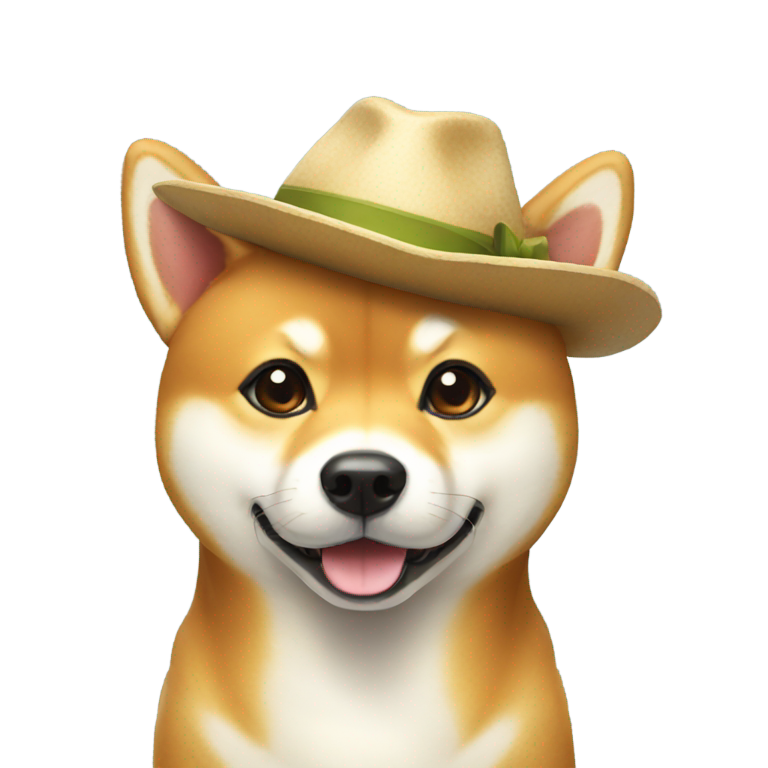 genmoji : Shiba inu avec un petit chapeau mignon
