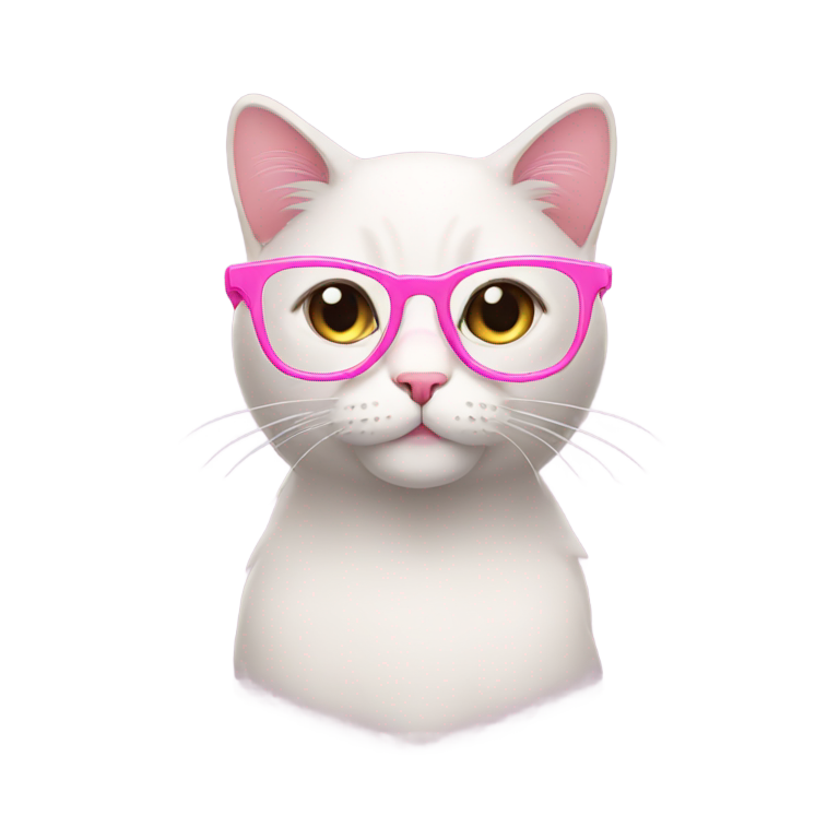 genmoji：一只戴着粉红色眼镜的猫