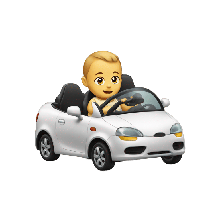 絵文字：Baby driving a car