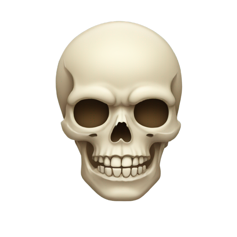 genmoji: Skull emoji doing the raised eyebrow thing