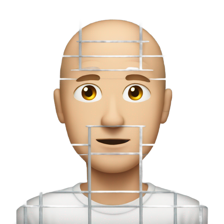 genmoji: White Man behind bars