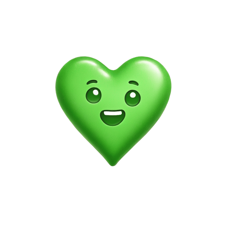 genmoji : A green heart-shaped sugar candy