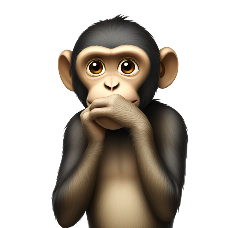 genmoji：猴子捏鼻子