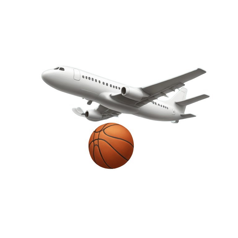 絵文字：airplane playing basketball