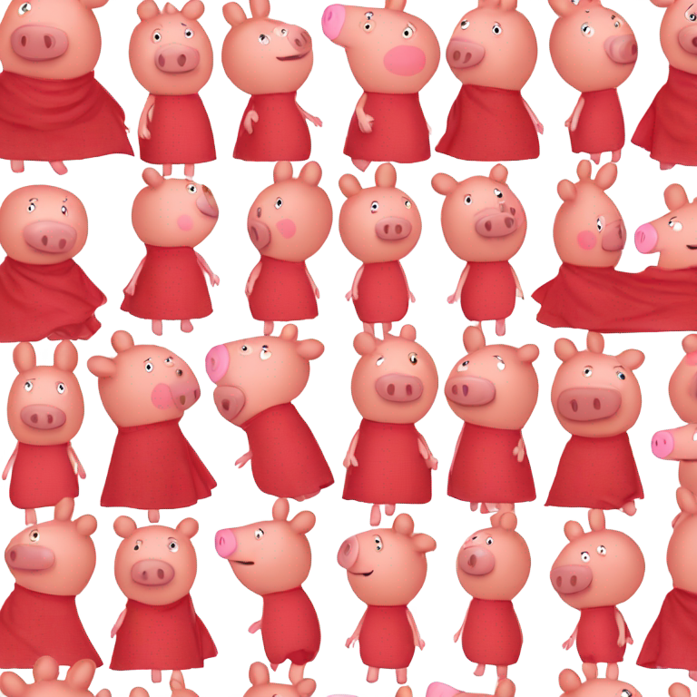 絵文字：ペッパピッグ 通常の赤い服 裸ではない