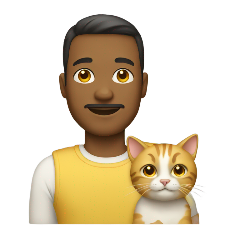 絵文字：家族：男性、男性、猫、黄色肌