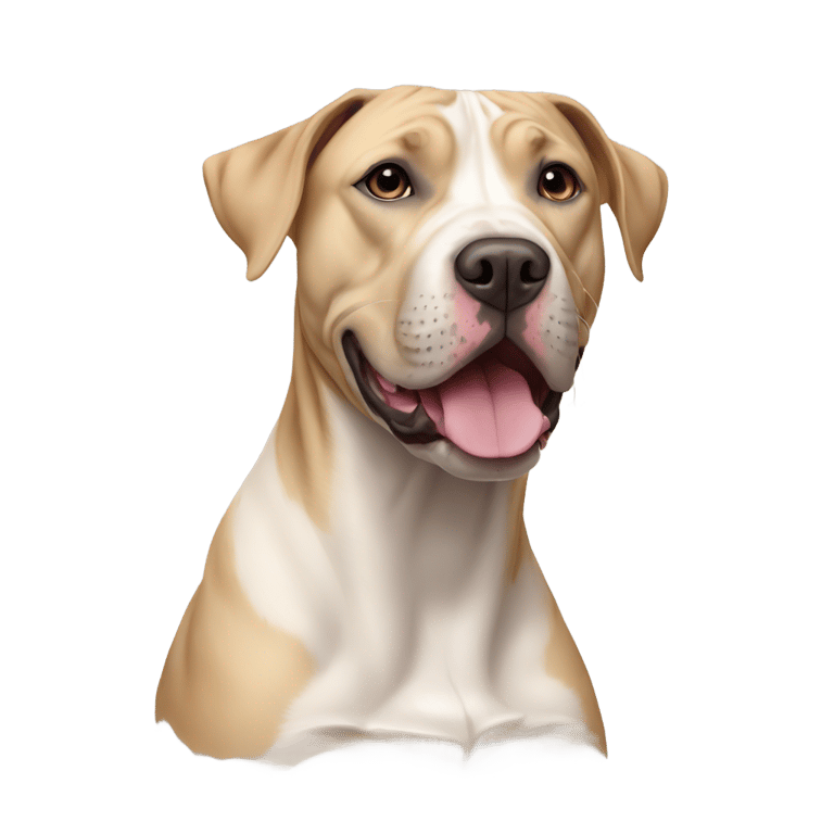 genmoji: Pit Bull Labrador with black muzzle