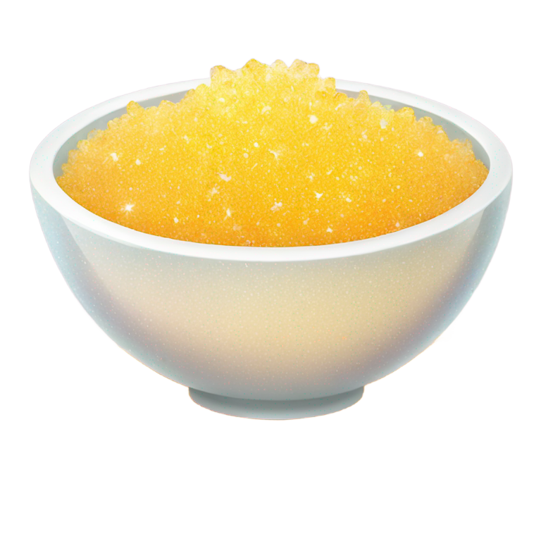 genmoji：透明或陶瓷碗中可见闪亮的糖晶体