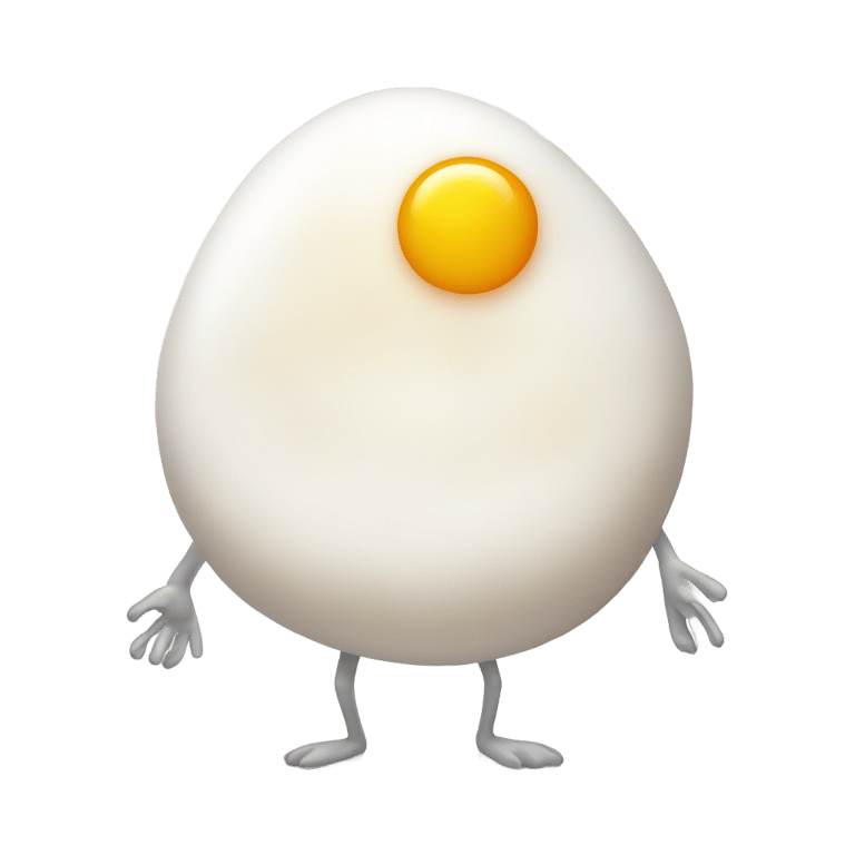 genmoji: A fried egg with arms and legs