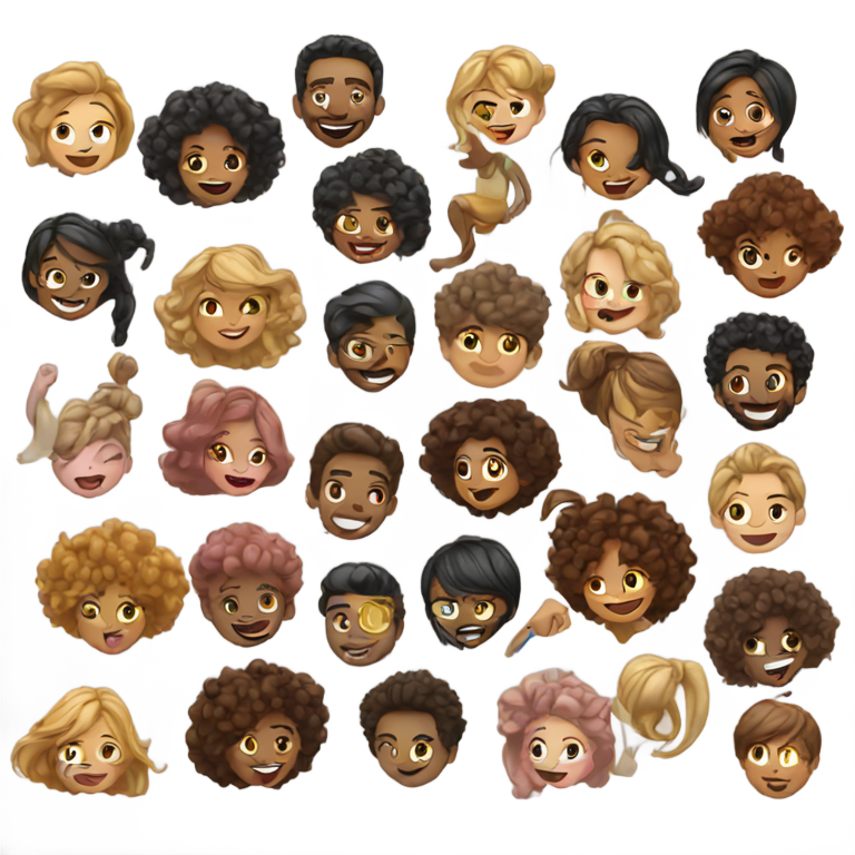 絵文字：Bunch of different styles of talents having fun