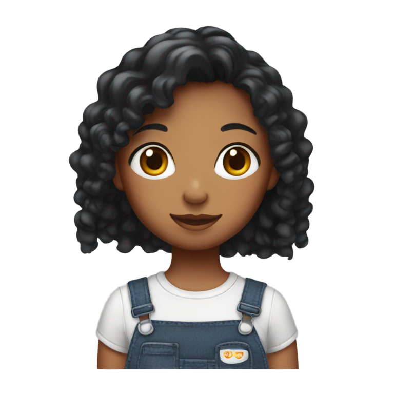 genmoji：黑红头发的女孩穿着工装裤