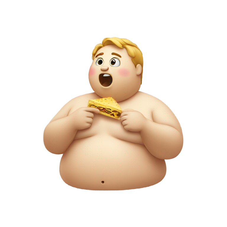 絵文字：自分を食べる太った人
