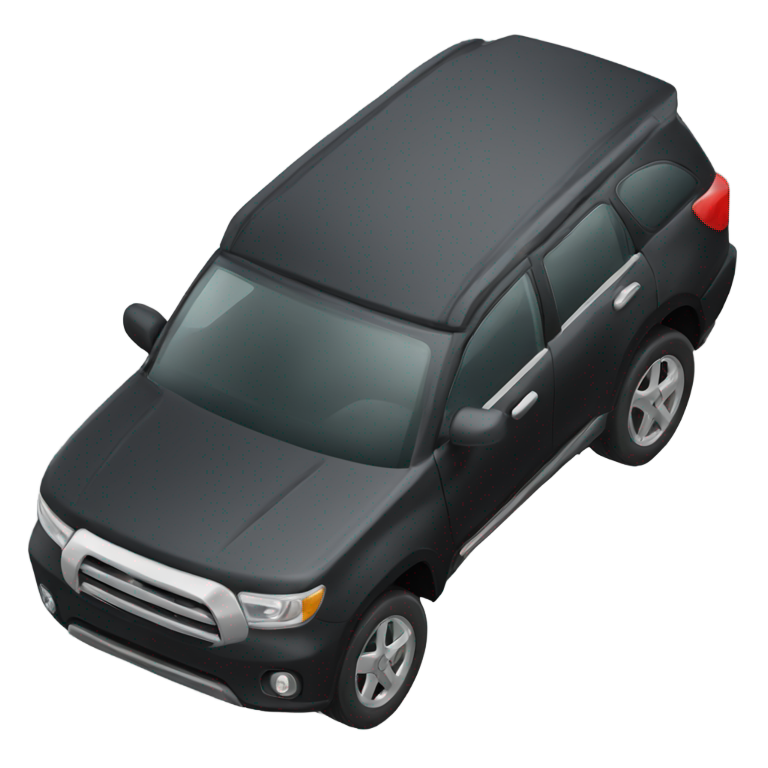 genmoji：A single Black blocky car