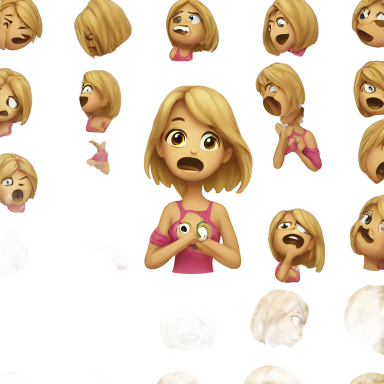 genmoji: Girl choking herself