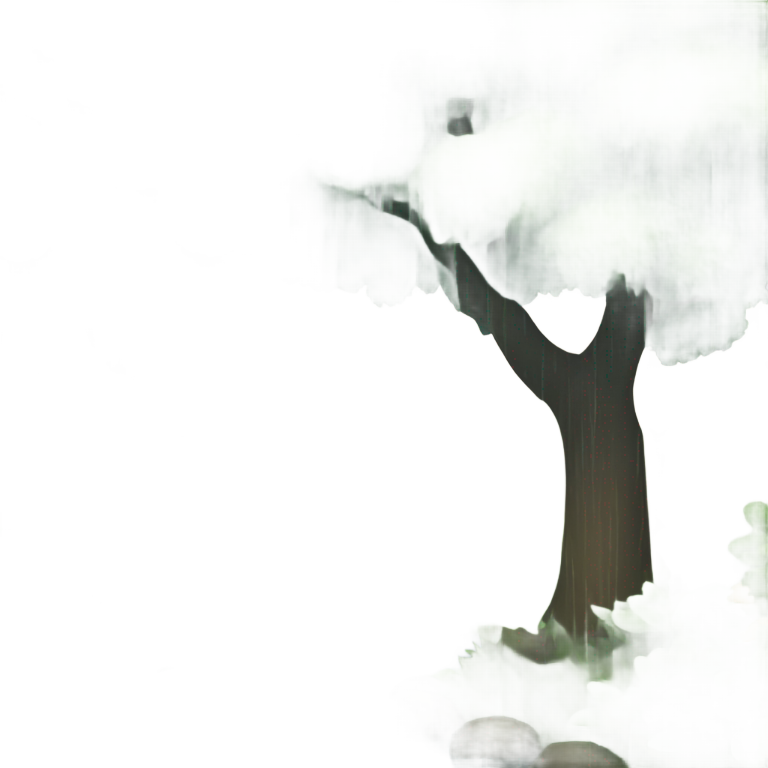 genmoji : Un arboretum sous la pluie