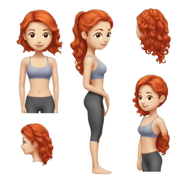 genmoji：红发瑜伽女孩