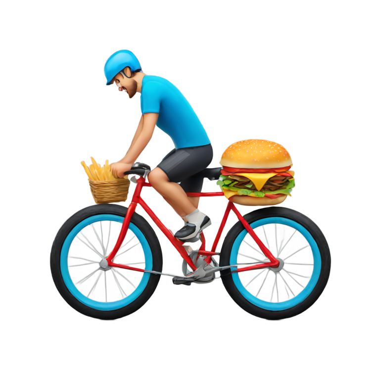 絵文字：バイクに乗ったバーガー