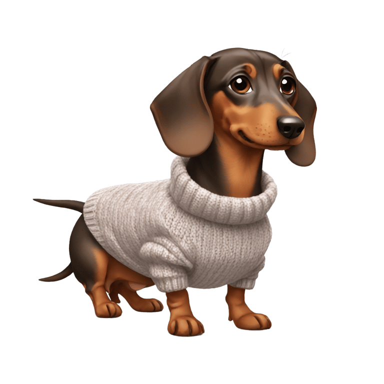 絵文字：Dachshund in a sweater