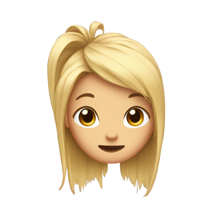 genmoji：one hair sticking out withers looking down
