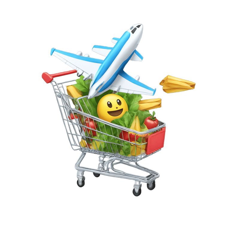 絵文字：a shopping trolley with jet boosters