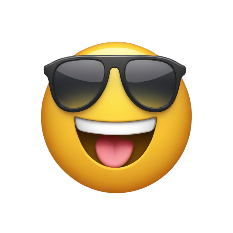 genmoji: Laughing tears emoji with sunglasses