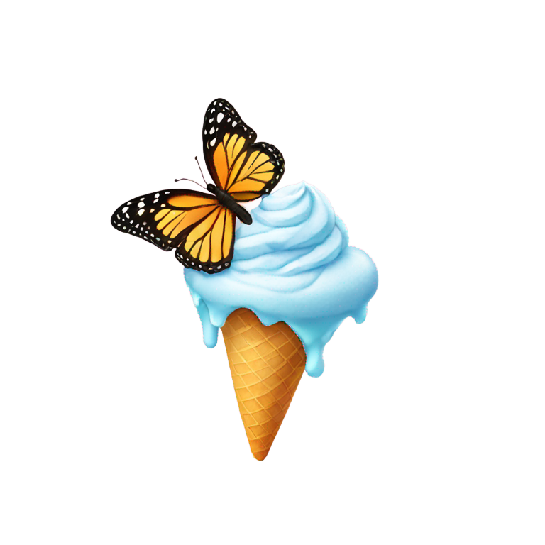 genmoji: Butterfly eating ice ream