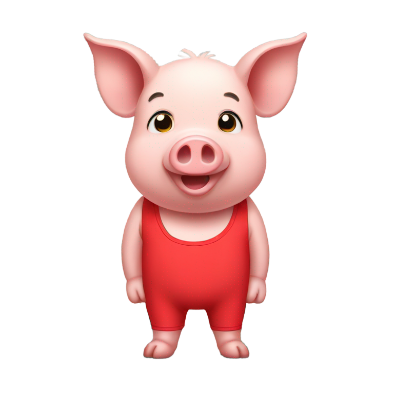 genmoji : Cochon en maillot rouge