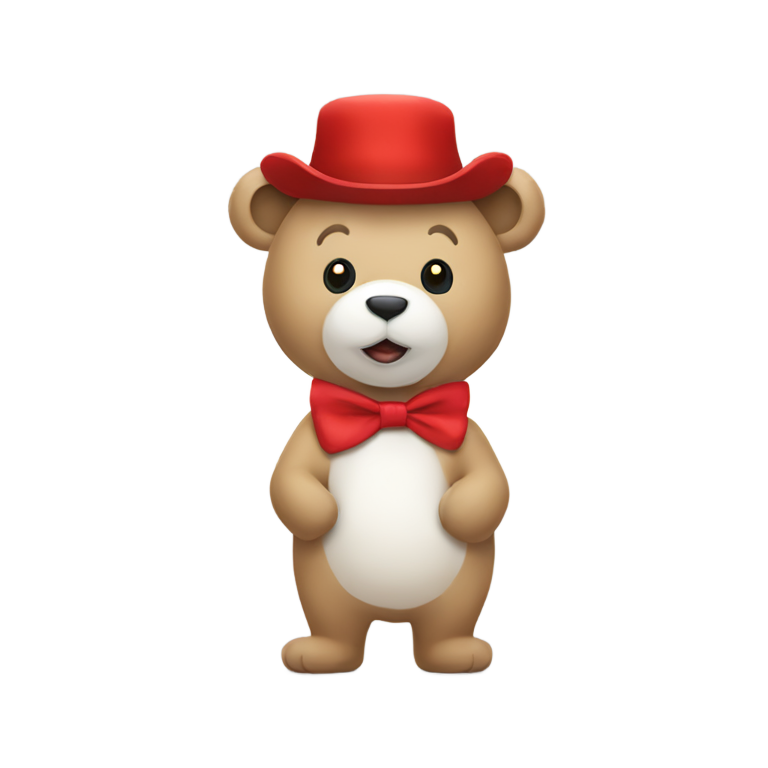 genmoji：一头身穿红白相间的熊在狂欢节上